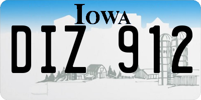 IA license plate DIZ912