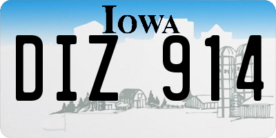 IA license plate DIZ914