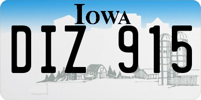 IA license plate DIZ915