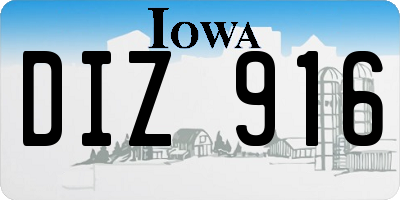 IA license plate DIZ916