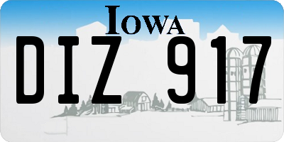 IA license plate DIZ917