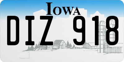 IA license plate DIZ918