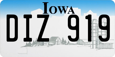 IA license plate DIZ919