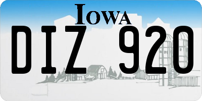 IA license plate DIZ920