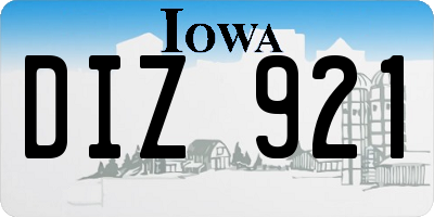 IA license plate DIZ921