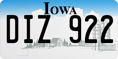 IA license plate DIZ922