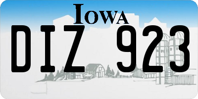 IA license plate DIZ923