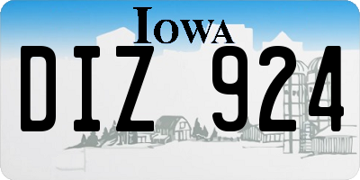 IA license plate DIZ924