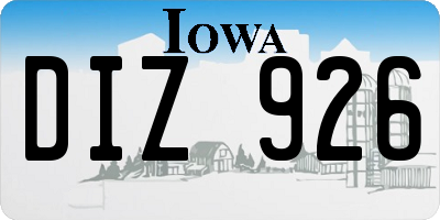 IA license plate DIZ926