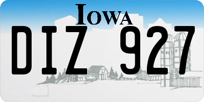 IA license plate DIZ927