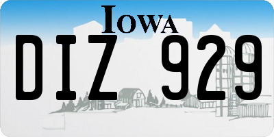 IA license plate DIZ929