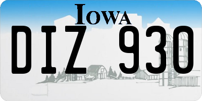 IA license plate DIZ930