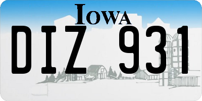 IA license plate DIZ931