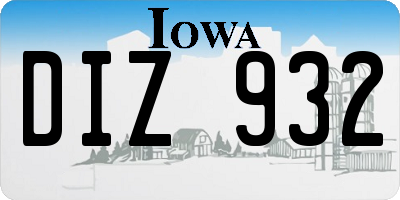 IA license plate DIZ932