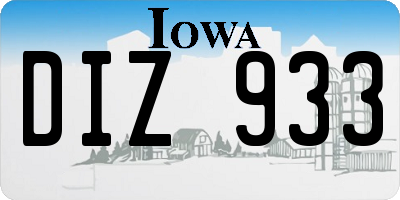 IA license plate DIZ933