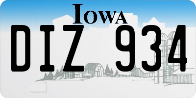 IA license plate DIZ934