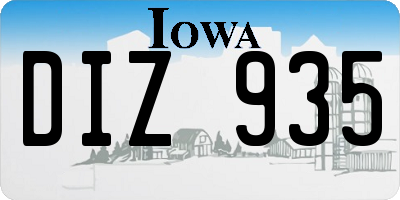IA license plate DIZ935