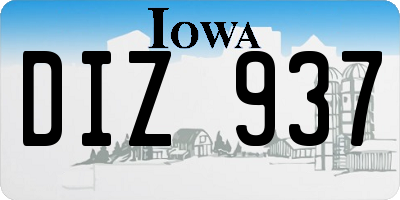 IA license plate DIZ937
