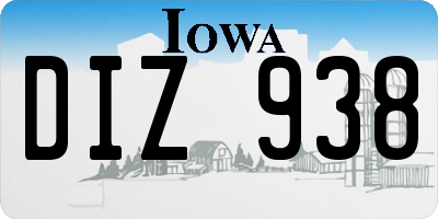 IA license plate DIZ938