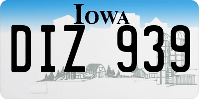 IA license plate DIZ939