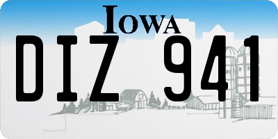 IA license plate DIZ941