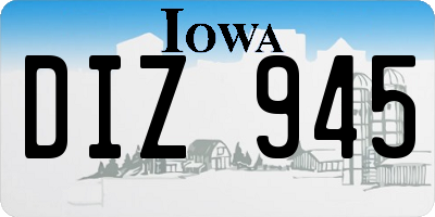 IA license plate DIZ945
