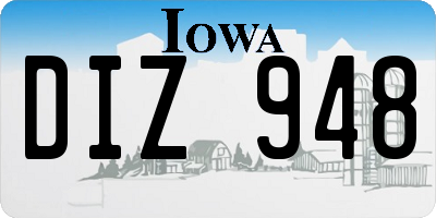IA license plate DIZ948
