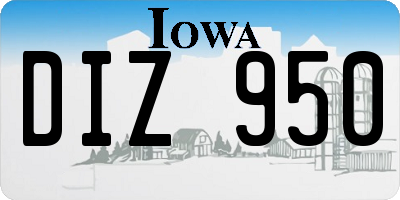 IA license plate DIZ950