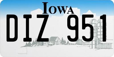 IA license plate DIZ951