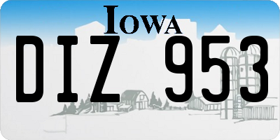IA license plate DIZ953