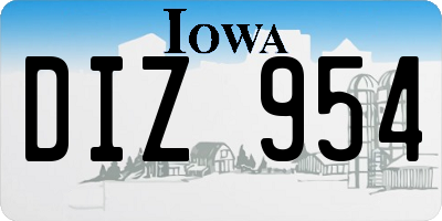 IA license plate DIZ954