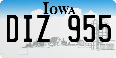 IA license plate DIZ955