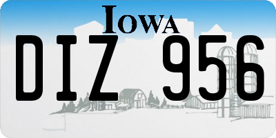 IA license plate DIZ956
