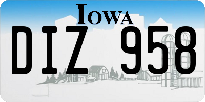 IA license plate DIZ958