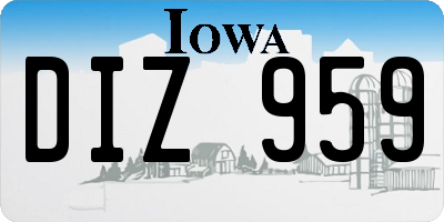IA license plate DIZ959