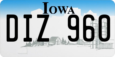 IA license plate DIZ960
