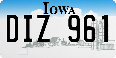 IA license plate DIZ961