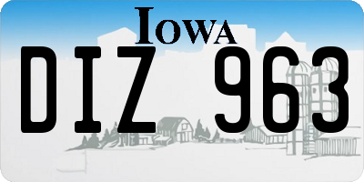 IA license plate DIZ963