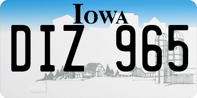 IA license plate DIZ965