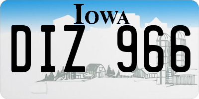 IA license plate DIZ966