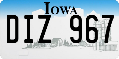 IA license plate DIZ967