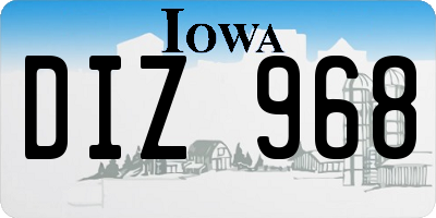 IA license plate DIZ968