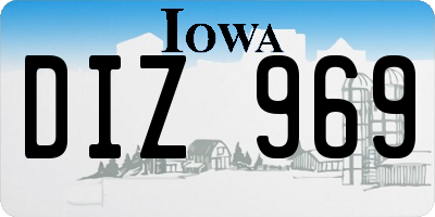 IA license plate DIZ969
