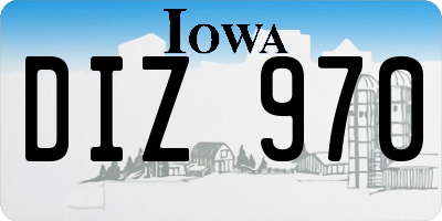 IA license plate DIZ970