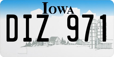 IA license plate DIZ971
