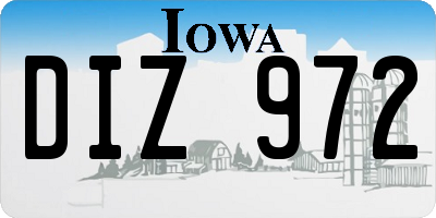 IA license plate DIZ972