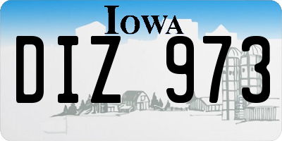 IA license plate DIZ973
