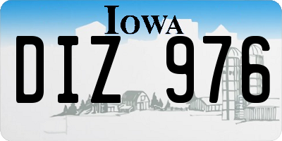 IA license plate DIZ976