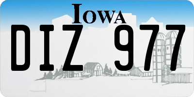IA license plate DIZ977
