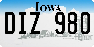 IA license plate DIZ980